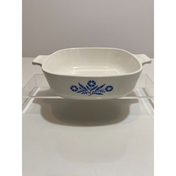 CorningWare Cornflower No Lid 1 Qt Casserole 8-3 8 3/4”x8 3/4”x3” USA 1958-1987 - Picture 1 of 9